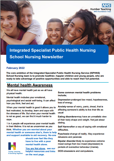 NHS School Nurse Newsletter February 2022