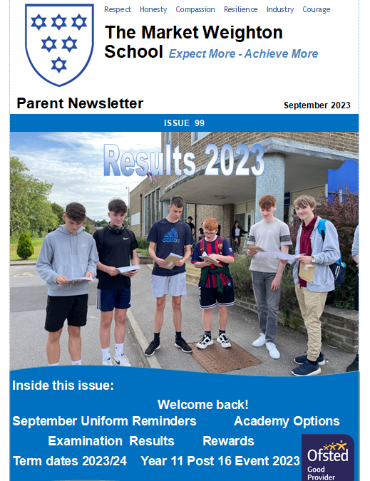 Newsletter September 2023 Results and Welcome Back